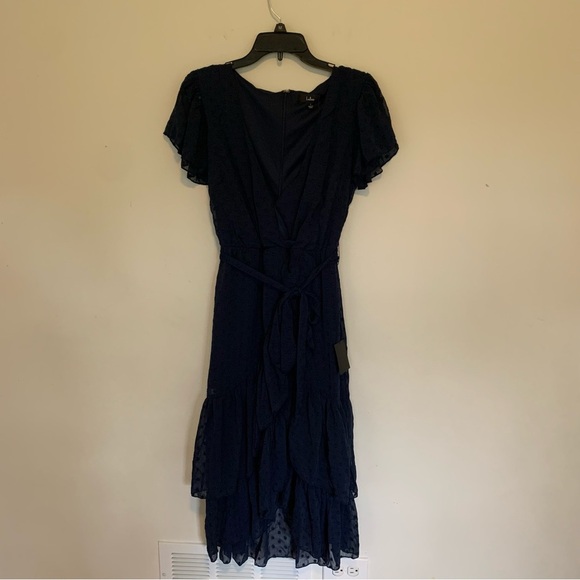 Lulu's Blue Midi Dress with Elegant Design - Picture 3 of 15